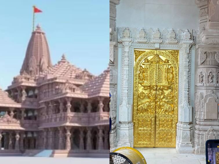 First golden gate installed in Ayodhya Ram Janmabhoomi Temple See here Ayodhya Ram Temple: ஜொலி ஜொலிக்கும் தங்க கதவு! களைகட்டும் ராமர் கோயில் - வைரலாகும் புகைப்படங்கள்!