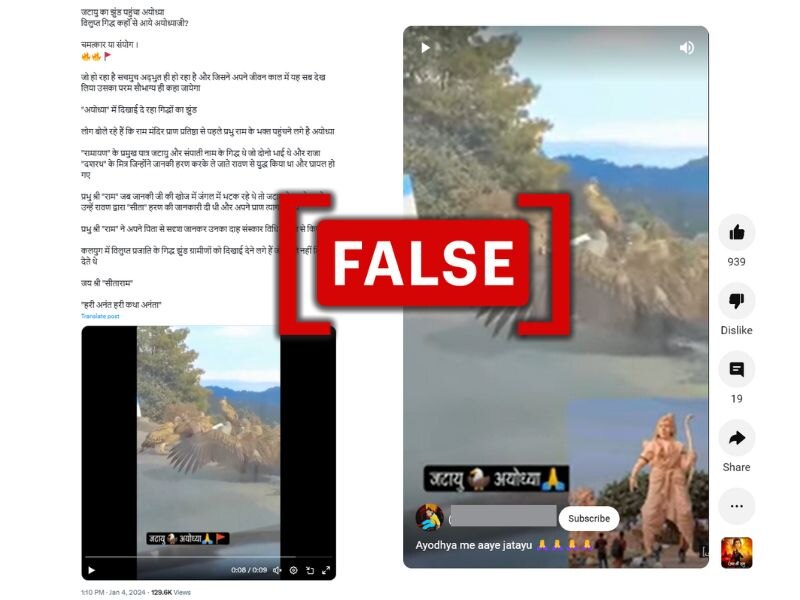 Fact Check: Old Video Being Shared To Claim Vultures Flocking To Ayodhya Ahead Of Temple Event