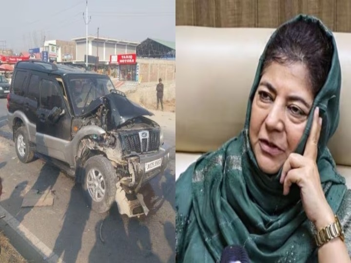 Mehbooba Mufti Car Involved In Huge Crash Former Jammu Kashmir CM