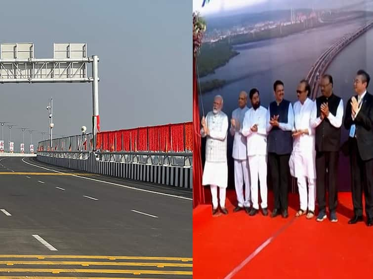 PM Modi Inaugurate Mumbai Trans Harbour Link Atal Setu at Navi Mumbai longest sea bridge atal bihari vajpayee sewari nhava sheva atal setu PM Modi Inaugurate Atal Setu :  महाराष्ट्राच्या वेगवान विकासाचे नवे पर्व, पंतप्रधान मोदींच्या हस्ते 'अटल सेतू'चे उद्घाटन