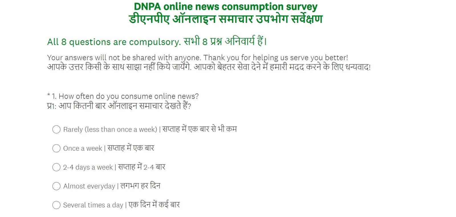 Survey : सर्व्हेमध्ये भाग घ्या, तुमचं मत नोंदवा, तुम्ही किती वेळा ऑनलाईन बातम्या बघता? सोशल मीडिया किती वापरता?