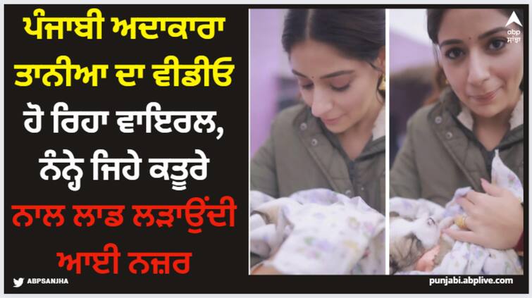 punjabi actress tania cuddling with little puppy her video goes viral on social media Tania: ਪੰਜਾਬੀ ਅਦਾਕਾਰਾ ਤਾਨੀਆ ਦਾ ਵੀਡੀਓ ਹੋ ਰਿਹਾ ਵਾਇਰਲ, ਨੰਨ੍ਹੇ ਜਿਹੇ ਕਤੂਰੇ ਨਾਲ ਲਾਡ ਲੜਾਉਂਦੀ ਆਈ ਨਜ਼ਰ