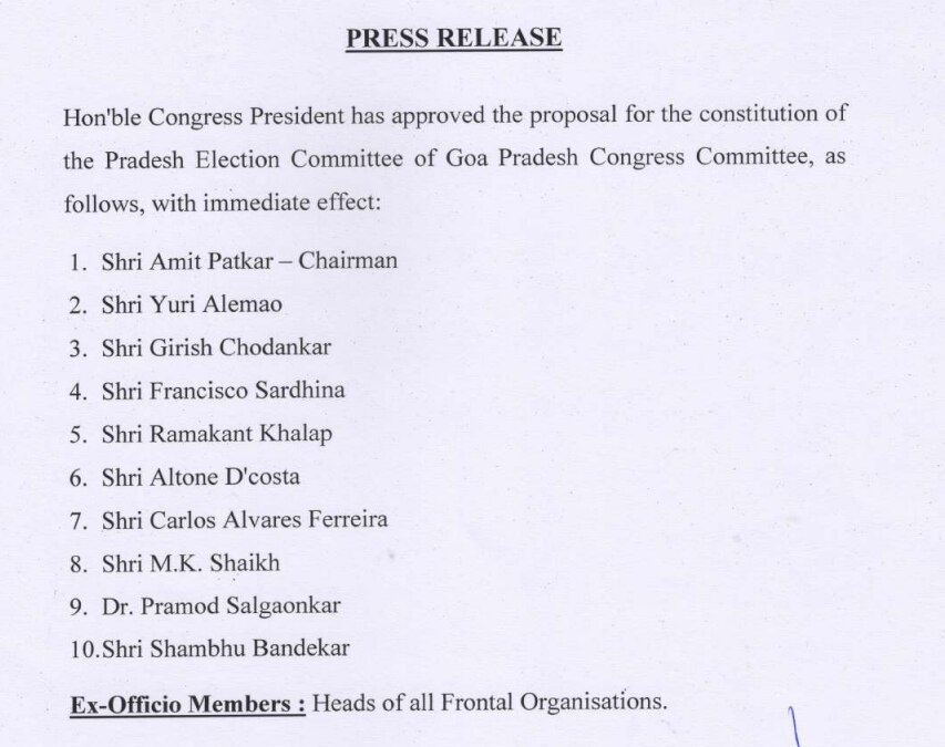 Lok Sabha Election: Congress Announces Election Committees For Goa, Arunachal Pradesh — See Lists