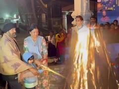 Mohan Babu Family Celebrates Bhogi Festival | భోగి వేడుకల్లో మంచు ఫ్యామిలీ | ABP Desam