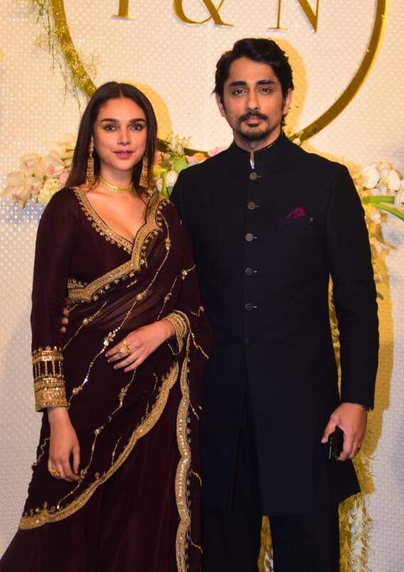 Aditi Rao Hydari Strikes A Pose With Siddharth At Ira Khan-Nupur Shikhare Reception