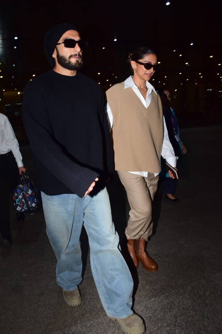રવિવારે સવારે રણવીર સિંહ અને દીપિકા એકદમ સ્ટાઇલિશ અંદાજમાં એરપોર્ટની બહાર આવ્યા હતા.