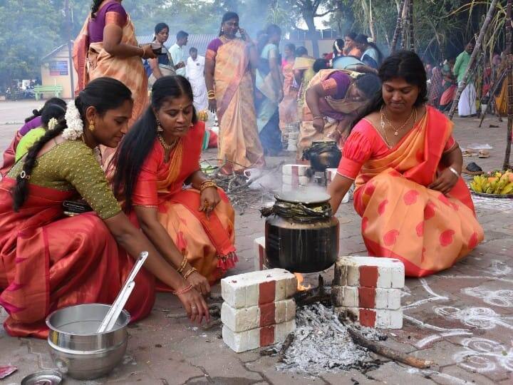 மதுரை மாநகர் காவல், காவலர் குடும்பத்தினர் வைத்த பொங்கல்.