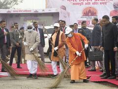 JP Nadda, CM Yogi, Other Leaders Clean Temples Ahead Of Ram Mandir Inauguration — IN PICS