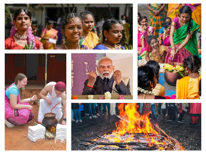 Pongal is a harvest festival celebrated in the southern Indian state of Tamil Nadu and other parts of South India. Here is a glimpse of how the country celebrated Pongal this year.