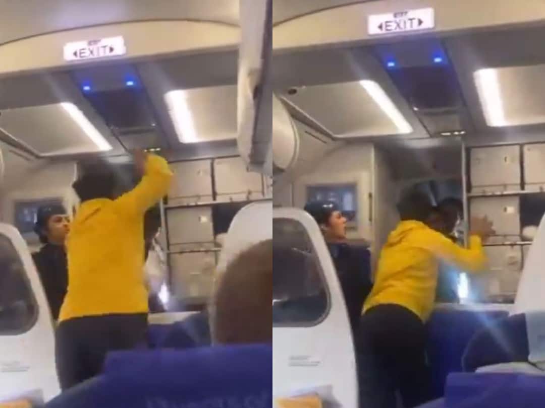 IndiGo Crew Punched By Angry Passenger Video goes viral Viral Video: ఫ్లైట్ ఆలస్యమైందని సిబ్బందిపై ప్యాసింజర్ పిడిగుద్దులు - వీడియో వైరల్