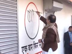 Nadda Paints BJP's 'Lotus' Symbol As Part Of Party's LS Poll Campaign In Delhi: Watch