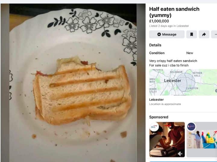 10 करोड़ में बेचा जा रहा आधा खाया और बचा हुआ सैंडविच, बेहद दिलचस्प है मामला, जानें