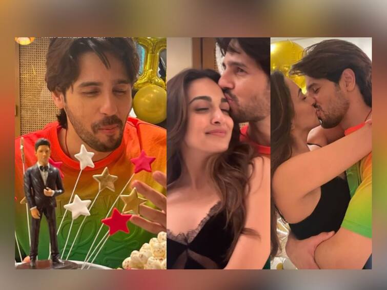 Kiara Advani share photo of Husband Sidharth Malhotra Birthday celebration Grabs Attention With A Kiss Sidharth Malhotra And Kiara Advani: सिद्धार्थ मल्होत्राच्या वाढदिवसाचं जंगी सेलिब्रेशन; बायकोनं शेअर केला लिपलॉक करतानाचा फोटो