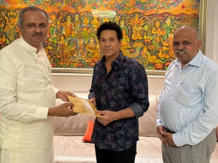 India's cricket legend Sachin Tendulkar was the first cricketer to officially get an invitation for the Ram Mandir 'Pran Prathistha'. (Image Credit: ANI)