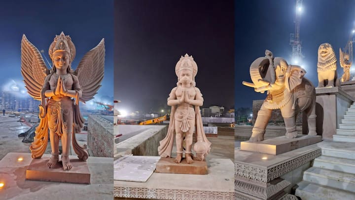 প্রধানমন্ত্রী নরেন্দ্র মোদির উপস্থিতিতে প্রাণপ্রতিষ্ঠার মূল অনুষ্ঠান সম্পন্ন হবে। অনুষ্ঠানে অংশ নেবেন বিজেপি-র অভিভাবক সংস্থা রাষ্ট্রীয় স্বয়ম সেবক সঙ্ঘের প্রধান মোহন ভাগবত, উত্তরপ্রদেশের রাজ্যপাল আনন্দীবেন পটেল, রাজ্যের মুখ্যমন্ত্রী যোগী আদিত্যনাথ এবং বিশিষ্ট জনেরা। ছবি: শ্রী রাম জন্মভূমি তীর্থ ক্ষেত্র।
