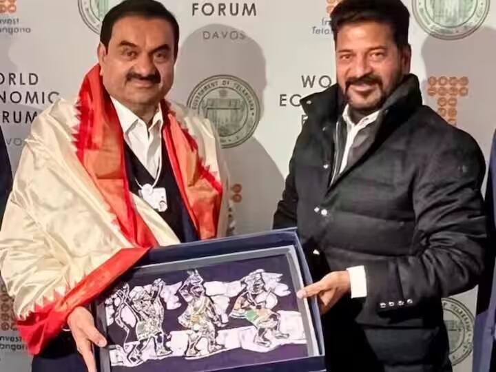 Telangana Signs 4 MoUs With Adani Group For Over Rs 12,400 Crore At WEF In Davos abpp જે અદાણીને લઇને રાહુલ ગાંધી PM મોદી પર સાધે છે નિશાન, તો તેમના જ CM રેવંત રેડ્ડીએ કેમ મિલાવ્યો હાથ?