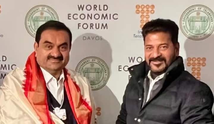 World Economic Forum in Davos Gautam Adani will spend RS 12400 crore in  (Telangana) काँग्रेसच्या राज्यात अदानी करणार 12,400 कोटींची गुंतवणूक, दावोसच्या बैठकीत निर्णय