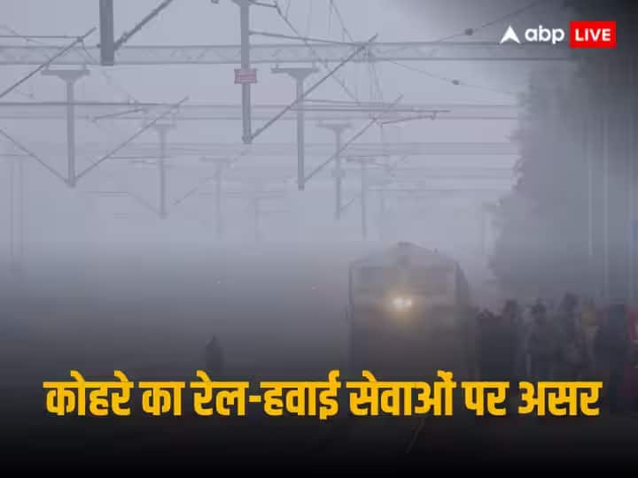 Flights and Trains Cancelled Delhi Airport FIDS 120 Flights Affecting Delay 53 Cancal Know Details here Weather in India: आसमां से जमीन तक Fog!53 फ्लाइट्स कैंसिल, कुछ डिले, रेलगाड़ियों की भी थमी रफ्तार