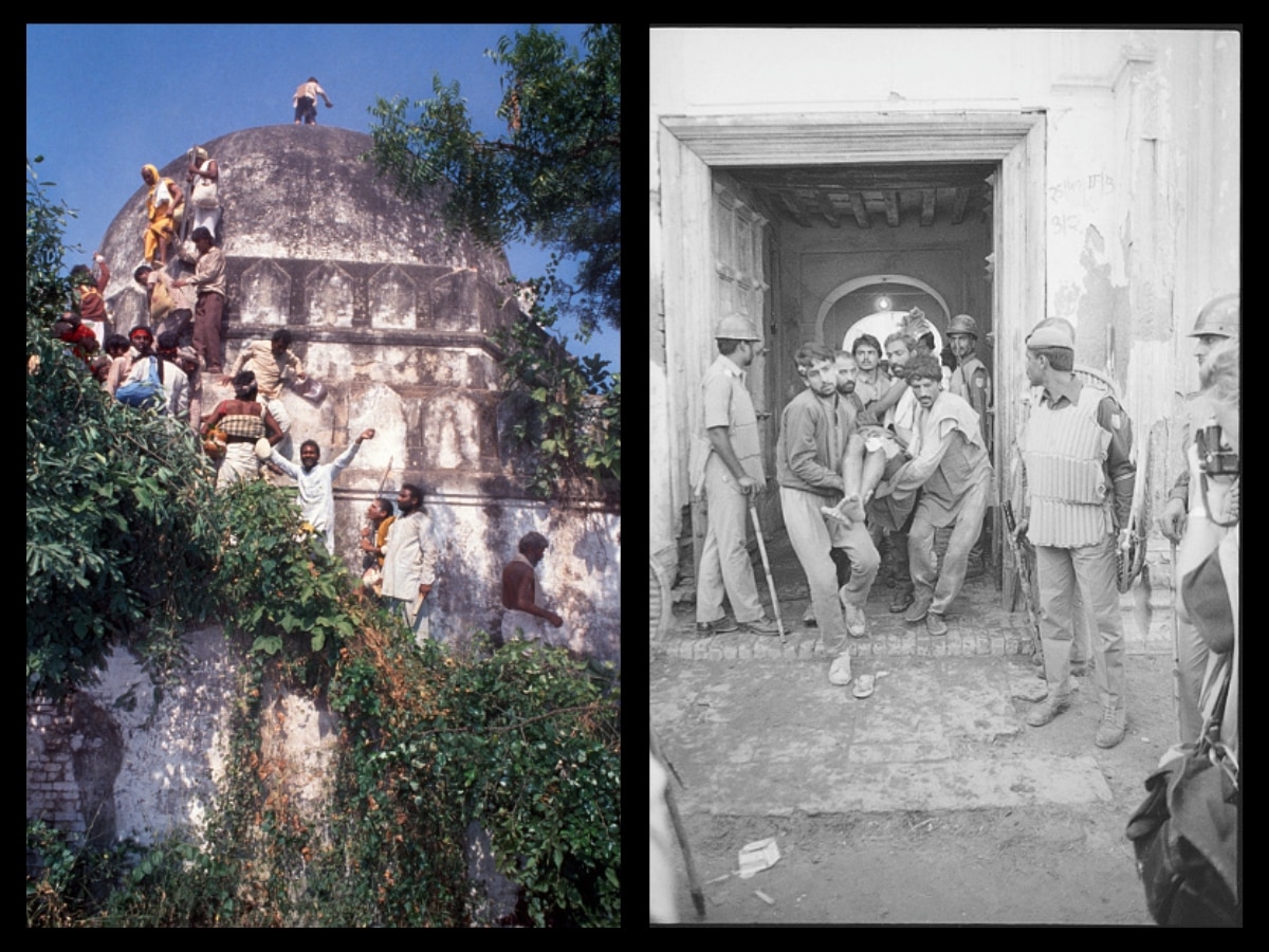 30 अक्टूबर और 2 नवंबर 1990 को अयोध्या के दृश्य |  तस्वीरें: गेटी