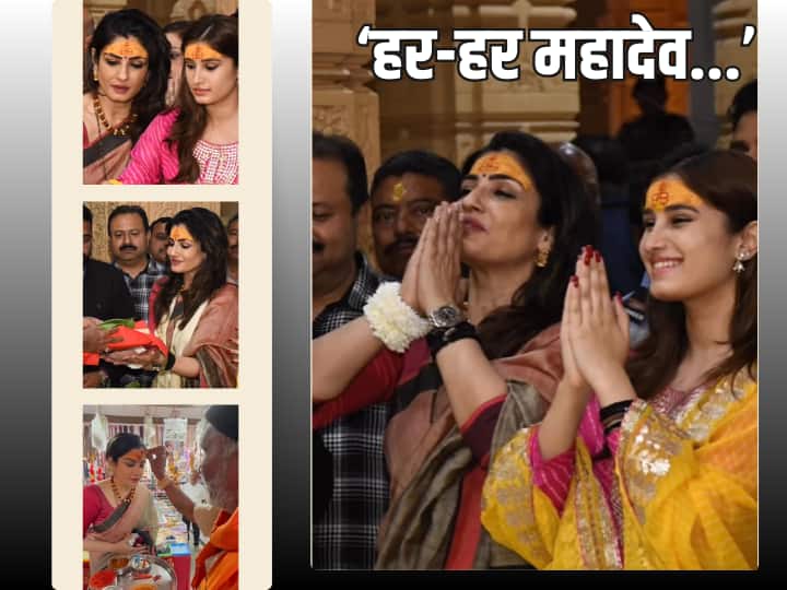 Raveena Tandon reached Somnath temple before the release of ‘Karma Calling’, visited with daughter Rasha Thadani.