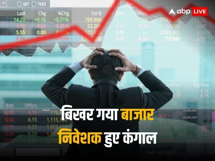 1600 अंकों से ज्यादा लुढ़का सेंसेक्स, निफ्टी में जून 2022 के बाद सबसे बड़ी गिरावट