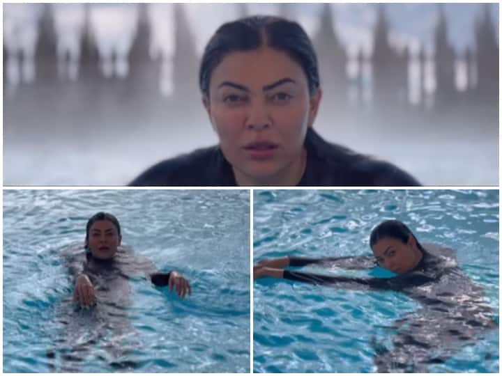 Sushmita Sen Jump In Hot Pool amids minus 1 degree celcius watch video Video: माइनस 1 टेम्प्रेचर के बीच हॉट पूल में उतरीं सुष्मिता सेन, ब्लैक मोनोकनी में एक्ट्रेस ने ढाया कहर, देखें वीडियो