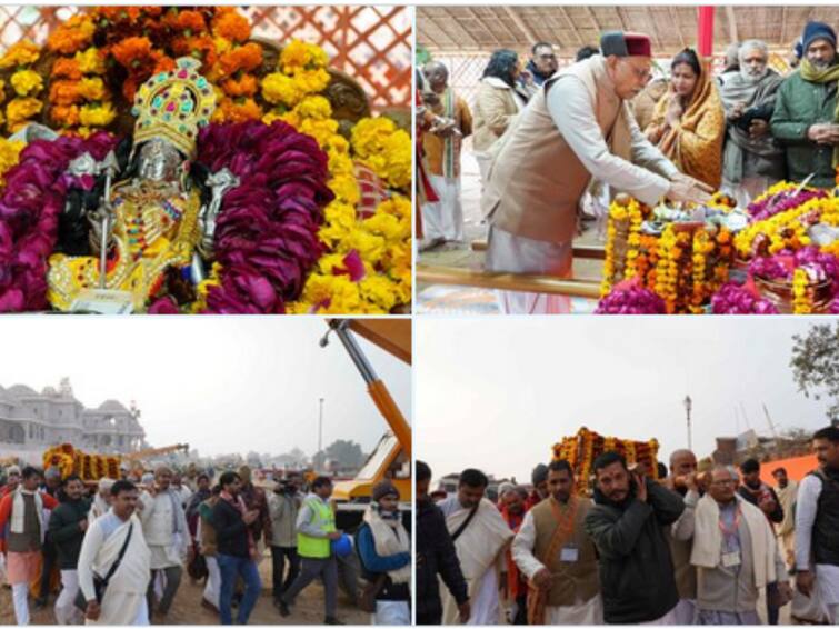 5 Year Old Ram Lallas Idol Brought To Ayodhya Temple Ayodhya Ram Mandir: అయోధ్యలో అపూర్వ ఘట్టం కళ్ల ముందు సాక్షాత్కారం