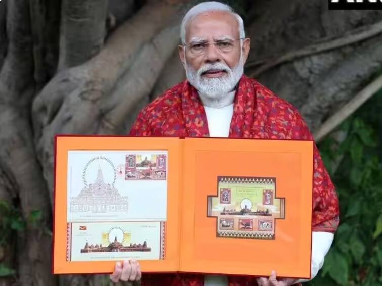 pm narendra modi releases commemorative postage stamps on shri ram janmbhoomi mandir Ayodhya Ram Mandir: 'ਹਨੂਮਾਨ, ਗਣੇਸ਼, ਜਟਾਯੂ ਅਤੇ ਮਾਂ ਸ਼ਬਰੀ', ਪੀਐਮ ਮੋਦੀ ਨੇ ਰਾਮ ਮੰਦਰ 'ਤੇ ਡਾਕ ਟਿਕਟ ਕੀਤਾ ਜਾਰੀ