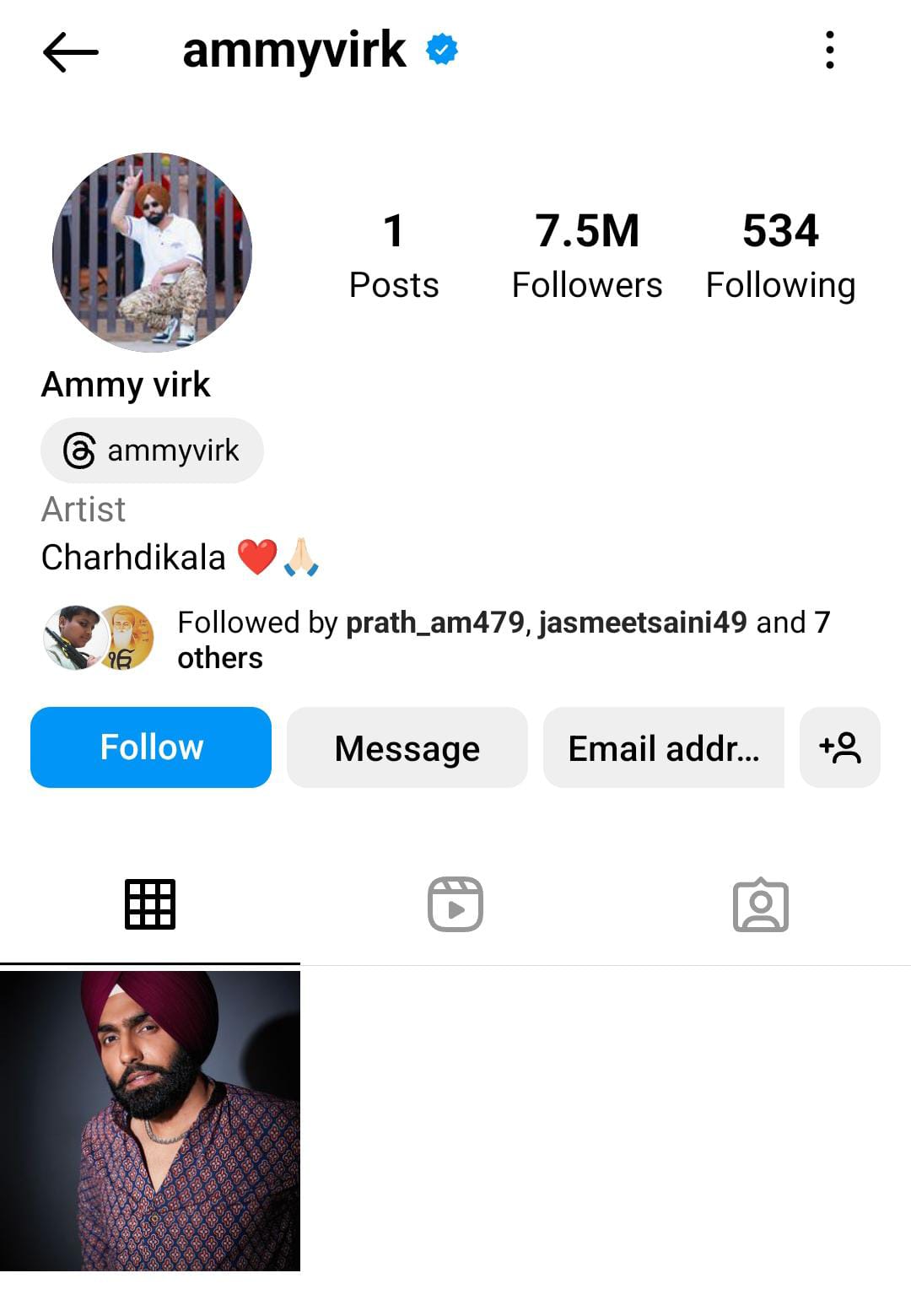 Ammy Virk: ਪੰਜਾਬੀ ਸਿੰਗਰ ਐਮੀ ਵਿਰਕ ਨੇ ਸੋਸ਼ਲ ਮੀਡੀਆ ਤੋਂ ਡਿਲੀਟ ਕੀਤੀਆਂ ਸਾਰੀਆਂ ਪੋਸਟਾਂ, ਨਵੀਂ ਫੋਟੋ ਸ਼ੇਅਰ ਕਰ ਕਹੀ ਇਹ ਗੱਲ