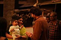 Actress Poorna : ఐటమ్ సాంగ్ షూటింగ్​కి కొడుకుతో వచ్చిన హీరోయిన్.. మహేశ్ బాబు కోసమేనట