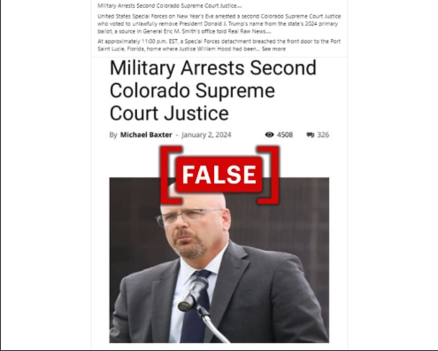 Fact Check: US Special Forces Did Not Arrest Colorado Judge Who Disqualified Donald Trump