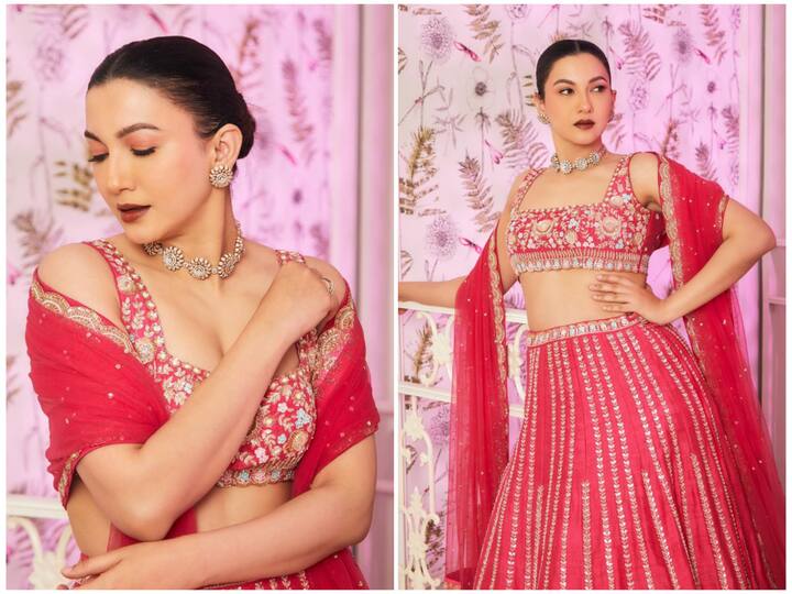 Gauahar Khan is wowing fans with her latest pictures on Instagram dressed in a gorgeous pink lehenga.