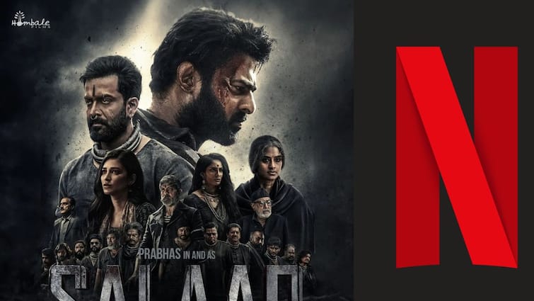 Salaar OTT Release : Prabhas' Salaar will be available on OTT from January 20, Netflix shared a post Marathi News Salaar OTT Release : प्रभासचा सालार 20 जानेवारीपासून ओटीटीवर पाहाता येणार, नेटफ्लिक्सने शेअर केली पोस्ट