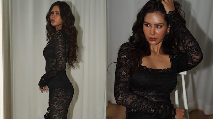 Looks like Sonam Bajwa is ready for a romantic evening out in a black dress and fans can't get enough of her.