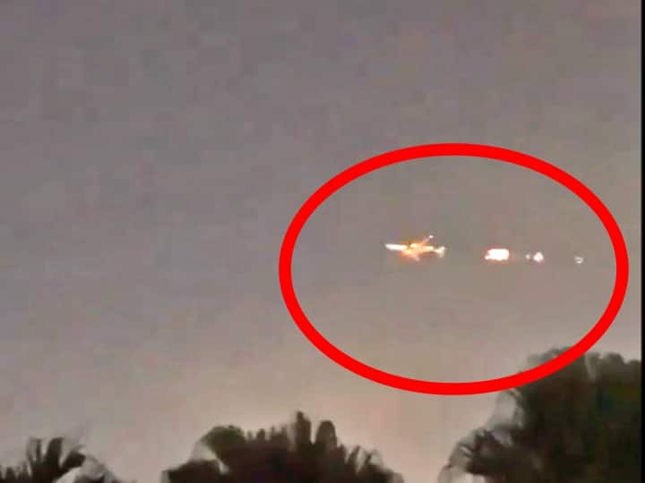 Atlas Air Boeing cargo plane emergency landing at Miami International Airport after Engine Catches Fire उड़ान भरते अमेरिकी बोइंग कार्गो विमान से निकली आग की लपटें, मियामी एयरपोर्ट की गई इमरजेंसी लैंडिग