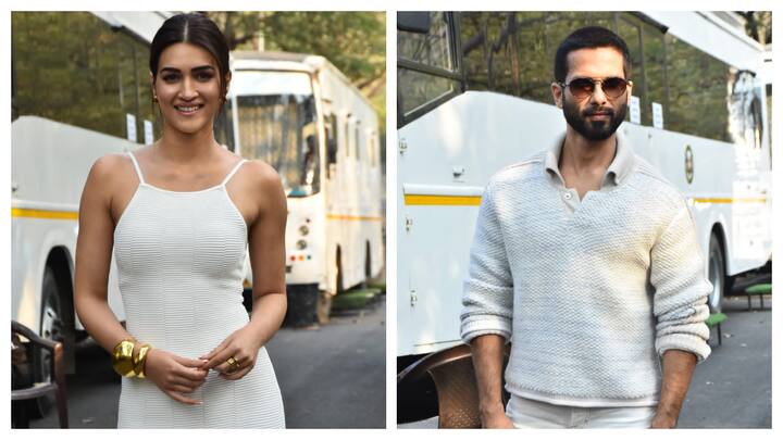 Shahid Kapoor and Kriti Sanon were spotted on the set of Bigg Boss 17 on Friday.