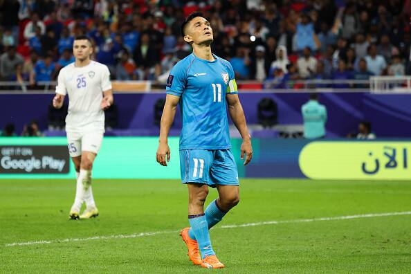 The Indian men's national football team currently occupies the bottom spot in 4-team Group B with zero points, after two back-to-back defeats against Australia and Uzbekistan.