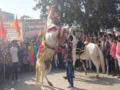 Ramlala Pran Pratishtha से पहले कोटा में निकली शोभायात्रा, घोड़ियों ने भगवान राम के भजन पर किया डांस