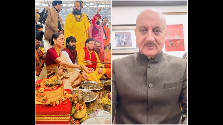 Bollywood actors Kangana Ranaut, Anupam Kher, Hema Malini and others have reached Ayodhya ahead of the consecration ceremony. Here's a look at the celebs who have been invited among others.