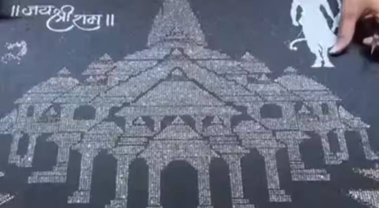 ayodhya ram mandir inauguration artist made artwork of ram mandir with diamonds in surat Ram Mandir Inauguration: ਹੀਰਾ ਕਾਰੋਬਾਰੀ ਨੇ 9999 ਹੀਰਿਆਂ ਨਾਲ ਬਣਾਇਆ ਰਾਮ ਮੰਦਰ, ਵੇਖੋ ਵੀਡੀਓ