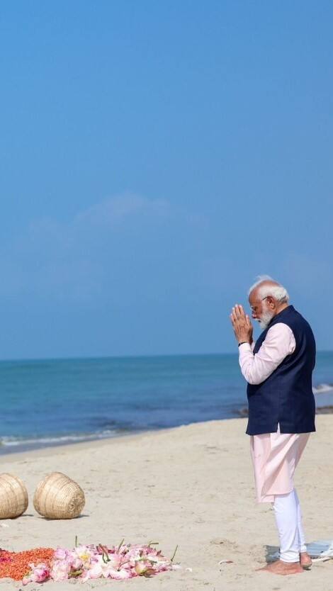 રામેશ્વરમમાં પીએમ મોદીએ રામસેતુના નિર્માણની શરૂઆત થઈ હતી ત્યાં કરી પૂજા