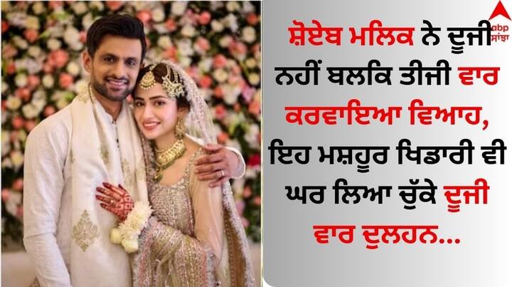 Cricketers who got second marriage: ਅੱਜ ਪਾਕਿਸਤਾਨੀ ਕ੍ਰਿਕਟਰ ਸ਼ੋਏਬ ਮਲਿਕ ਨੇ ਸਨਾ ਜਾਵੇਦ ਨਾਲ ਵਿਆਹ ਕਰਵਾ ਲਿਆ ਹੈ। ਦਰਅਸਲ, ਸ਼ੋਏਬ ਮਲਿਕ ਨੇ ਤੀਜੀ ਵਾਰ ਵਿਆਹ ਕੀਤਾ ਹੈ।