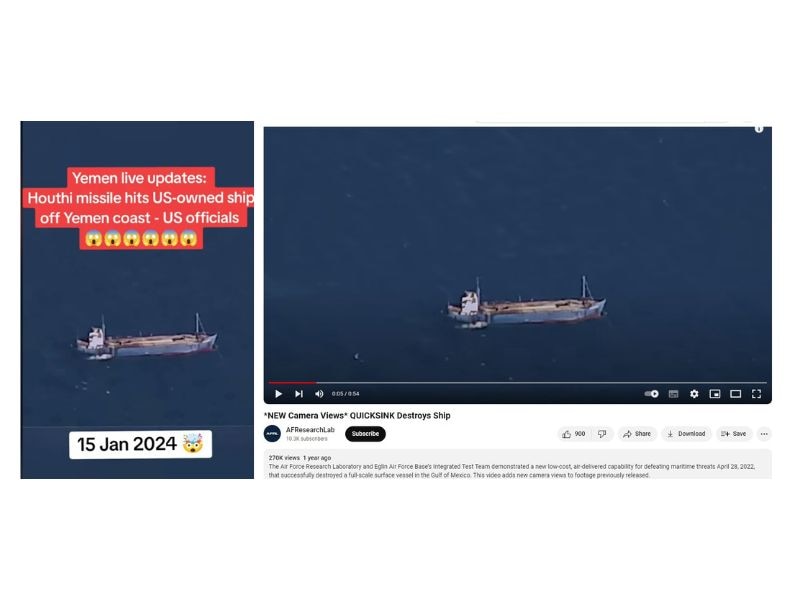 Fact Check: Viral Video Doesn't Show US Ship Sunk By Houthi Missile