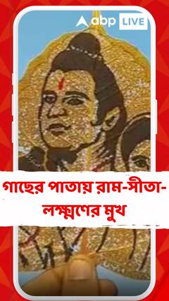 শিল্পীর সৃষ্টিতে এ যেন অন্য রামায়ণ, গাছের পাতায় রামমন্দির রাম-সীতা-লক্ষ্মণের মুখ
