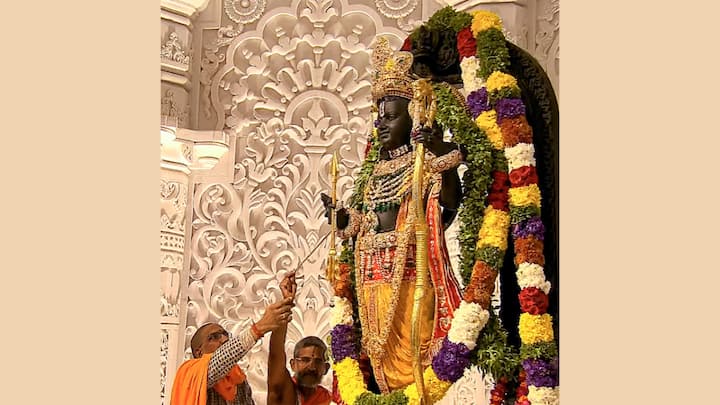 A side-shot of the idol while the priests perform holy rituals. (Image Source: PTI)