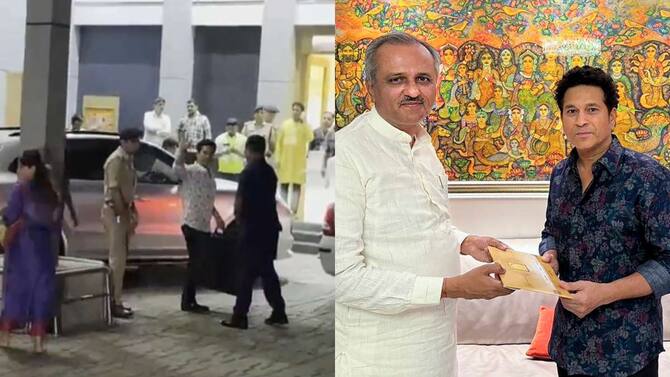Ayodhya Ram Mandir Sachin Tendulkar Leave For Ayodhya From Mumbai Airport  Ramlala Pran Pratishtha | Ram Lalla Pran Pratishtha: अयोध्या के लिए रवाना  हुए सचिन तेंदुलकर, राम मंदिर प्राण प्रतिष्ठा ...