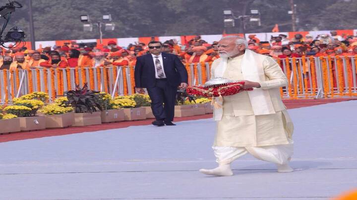 Ayodhya Ram madir : कुर्ता अन् धोतर; प्रभू श्रीराम अभिषेक सोहळ्यासाठी पंतप्रधानांचा खास पेहराव (Photo Credit : Shri Ram Janmbhoomi Teerth Kshetra)