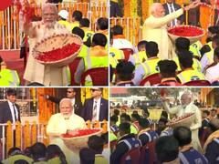 PM Modi Ayodhya Ram Mandir | కార్మికులపై ప్రధాని మోదీ పూల వర్షం | ABP Desam