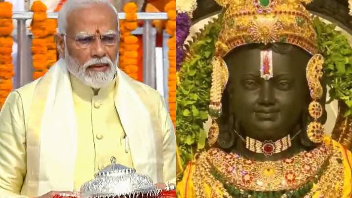 এই মূর্তিটি তৈরি করেছেন মহীশূরের শিল্পী অরুণ যোগীরাজ। মূর্তির চালচিত্রে রয়েছে বিষ্ণুর দশাবতার--মৎস্য, কুর্ম, বরাহ, নৃসিংহ, বামন, পরশুরাম, রাম, কৃষ্ণ, বুদ্ধ ও কল্কি। ছবি - পিটিআই