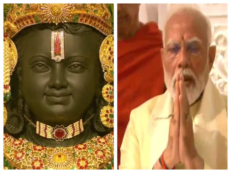 Ram lalla idol consecrated in Ayodhya ram mandir PM Modi performs rituals Pran Pratishtha: குழந்தை ராமர் சிலைக்கு முதல் பூஜை செய்த பிரதமர் மோடி.. பக்தி பரவசத்தில் அயோத்தி